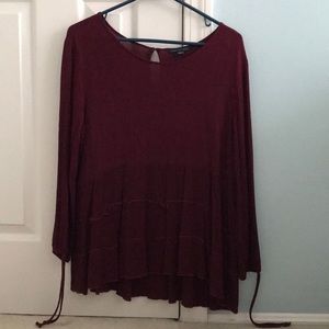 Maroon AEO Long Sleeve Shirt